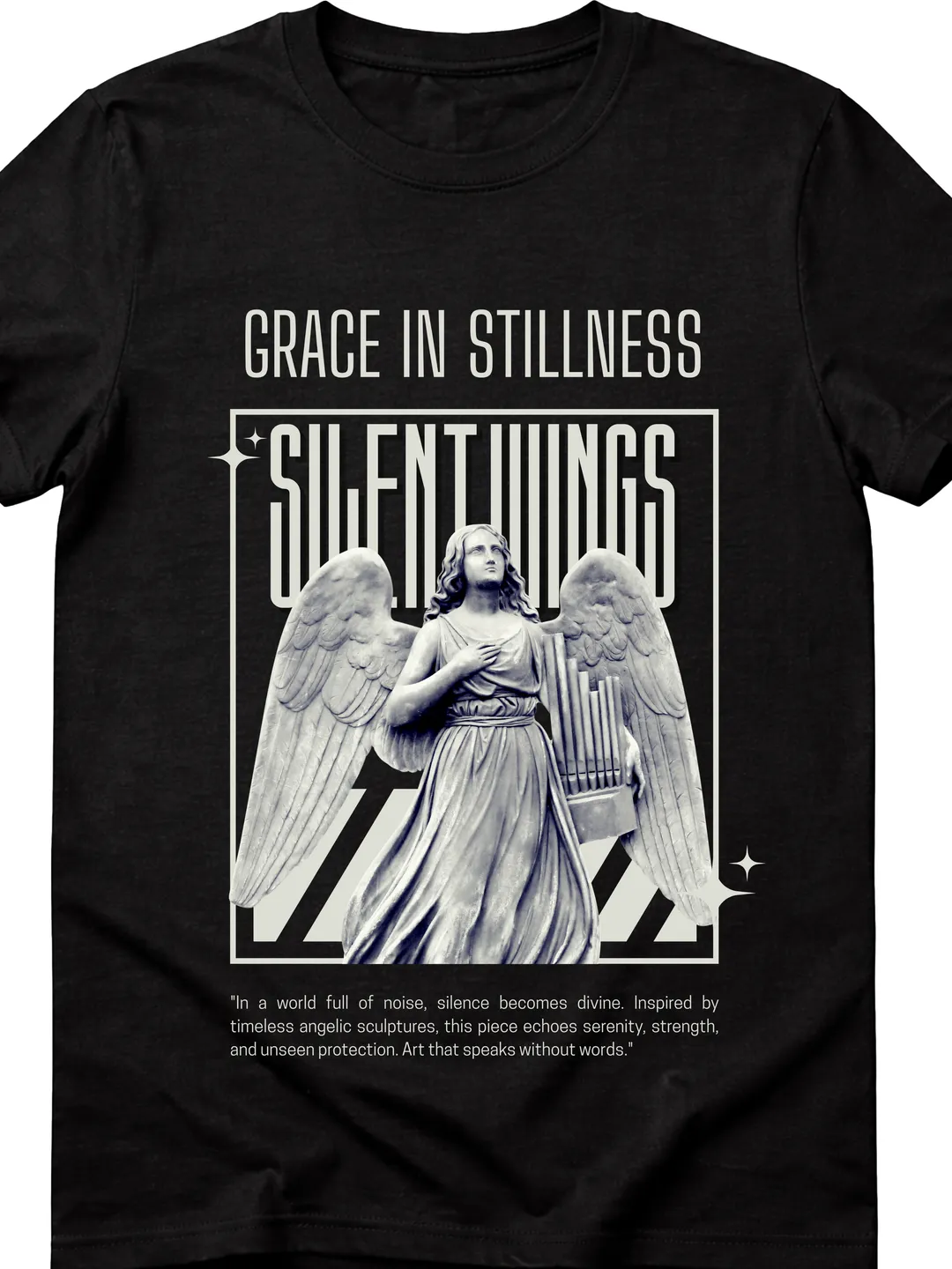 T-Shirt Design Black and White Streetwear Statue T-Shirt | Urban Graphic Tee