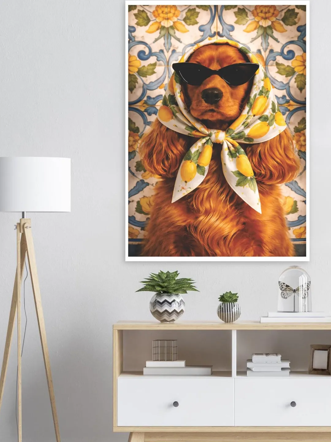 Duck Pop Art Poster, Cute Animal with Heart Sunglasses
