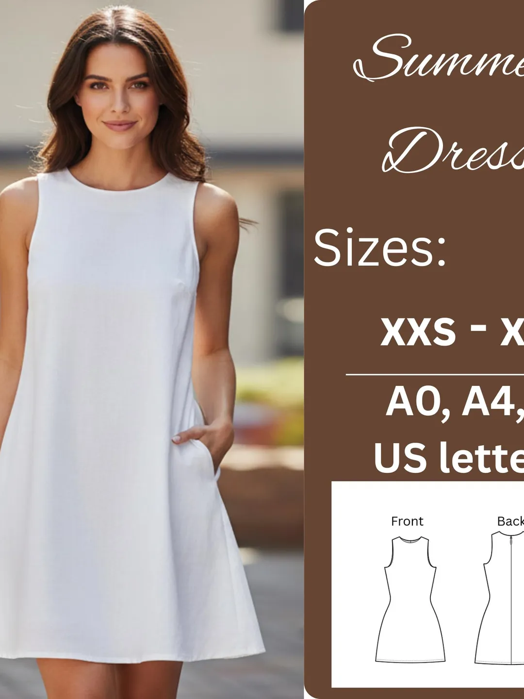 Summer Dress Sewing Pattern PDF | Easy A-Line Dress with Pockets | Instant Download | Summer Dress Sewing Pattern PDF | Easy A-Line Dress with Pockets | Instant Download |