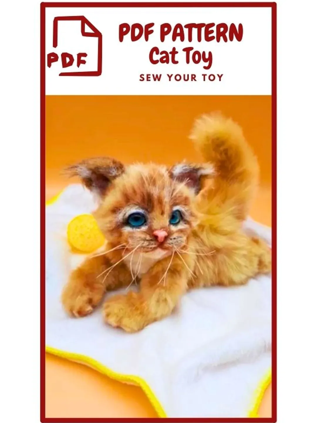 Sewing PATTERN Cat Toy - Posing Toy-Cat Toy - Stuffed Animal  - Toy Cat