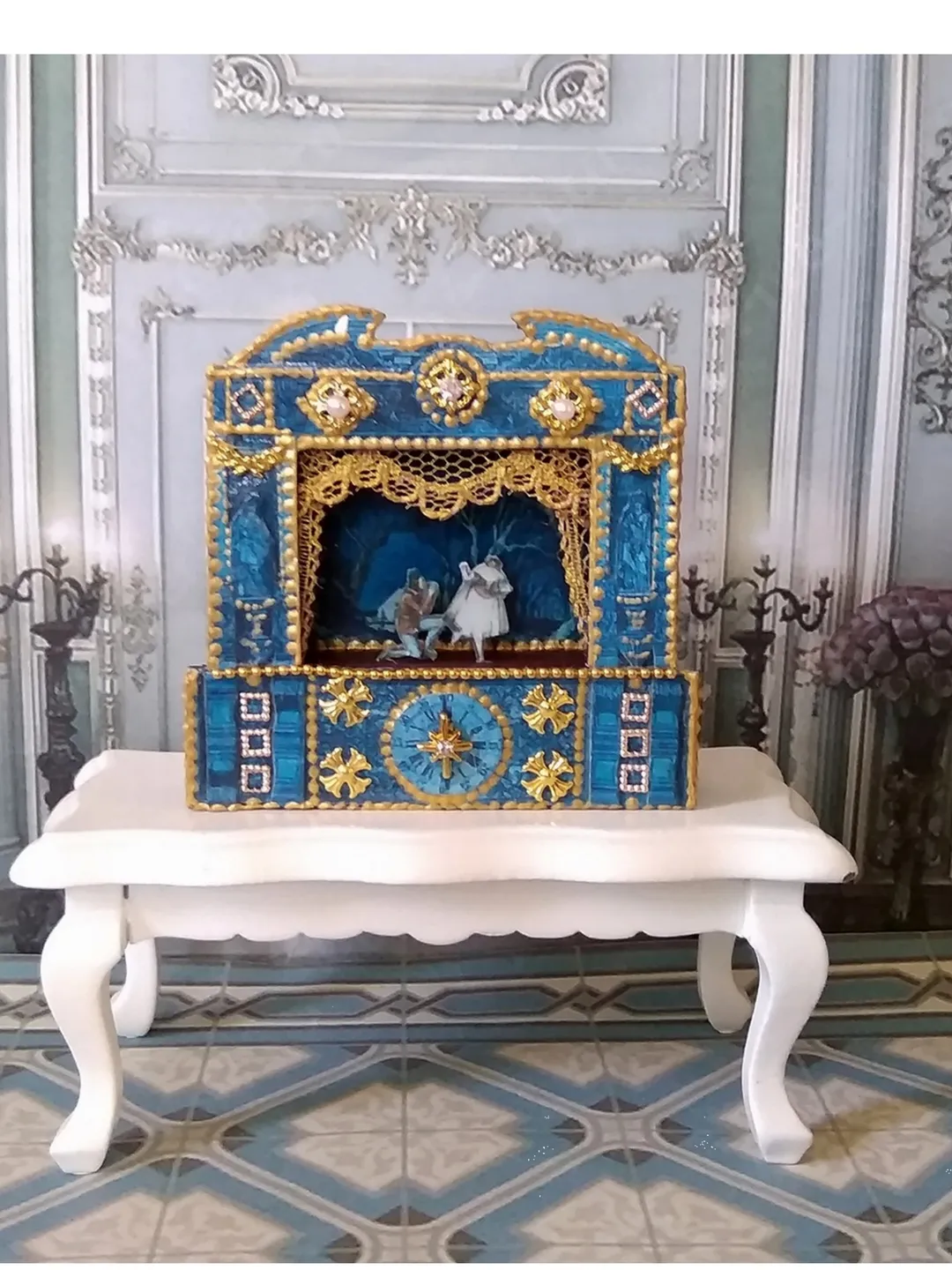 Paper theater. Puppet miniature. Scale 1:12. Dollhouse miniature.1:12 scale.