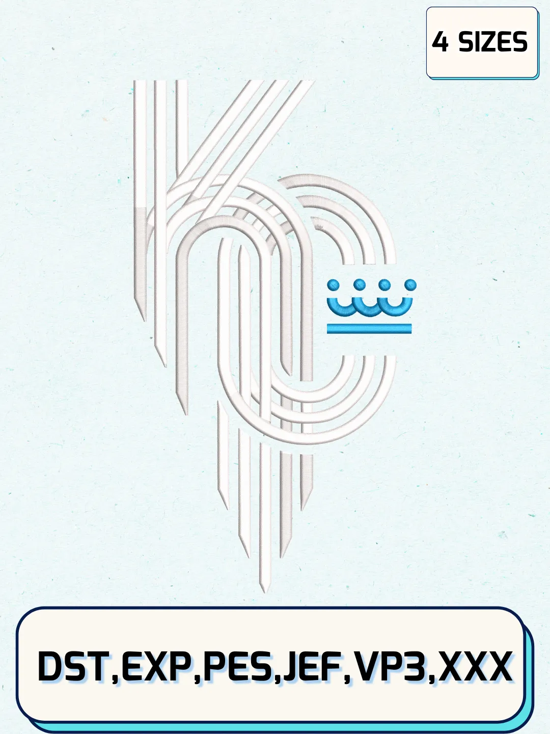 Kansas City Royals Logos Embroidery Design Files, MLB Logos Embroidery Designs, Machine Embroidery Files, 4 Sizes