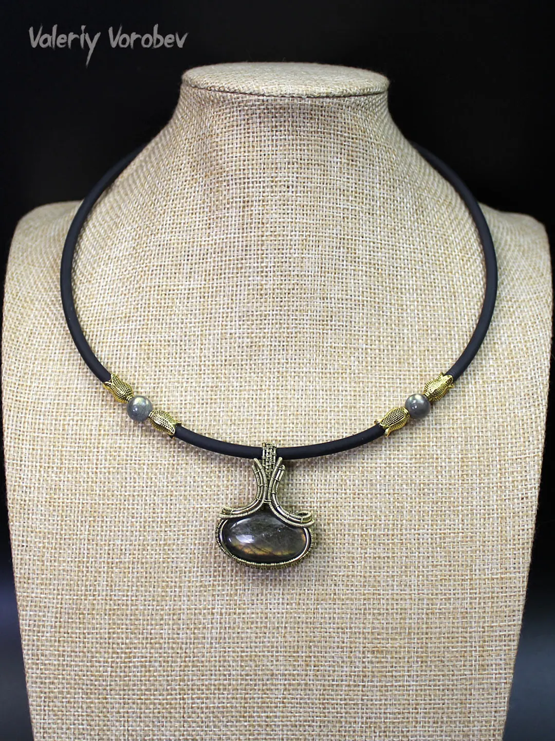 アクセサリー vintage Vintage Inspired Labradorite Wire Wrap Collar Necklace