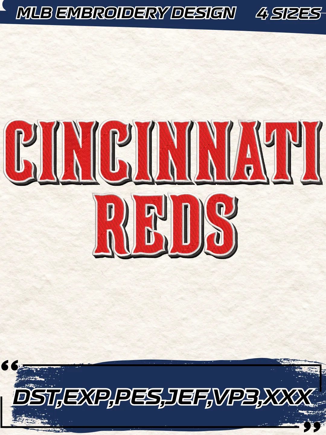 Cincinnati Baseball Embroidery Design - Jersey Logos - Machine Embroidery File