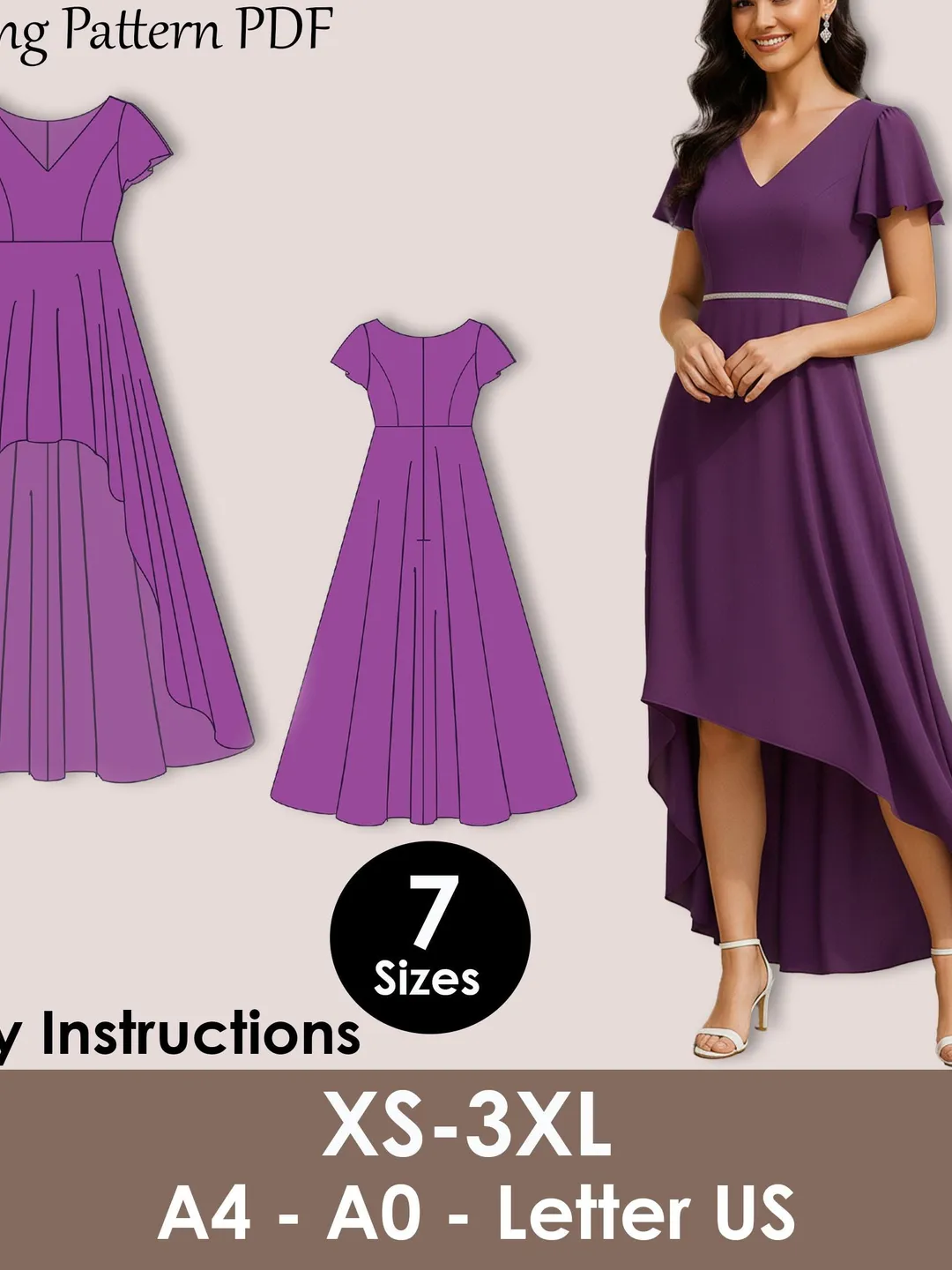 A-Line Shift Dress Sewing Pattern | Beginner Friendly PDF | Sleeveless  Summer Dress ( XS-3XL )