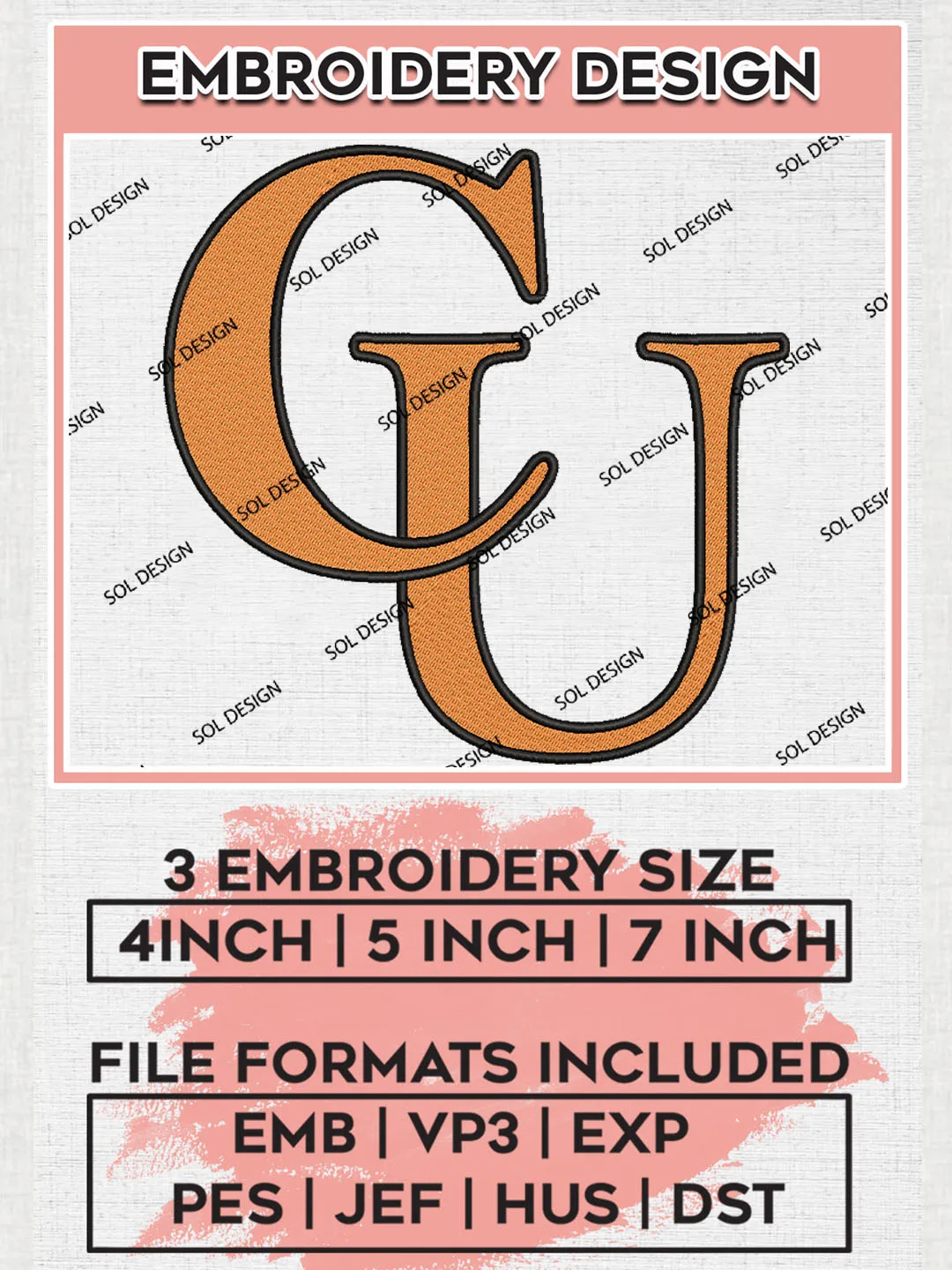 NCAA CU Fighting Camels Team Logo Embroidery Design Files, NCAA Campbell Fighting Camels Machine Embroidery, NCAA Teams, Game Day, 3 sizes, NCAA Machine embroidery designs, Digital Download
