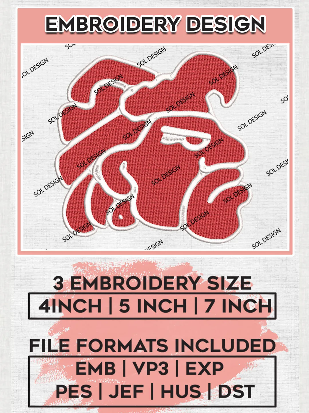 NCAA San Diego State Aztecs Team Head Mascot Logo embroidery designs, NCAA San Diego State Aztecs Logo Machine embroidery files, NCAA Team Logo embroidery designs, NCAA Game Day Machine embroidery designs, Digital Download