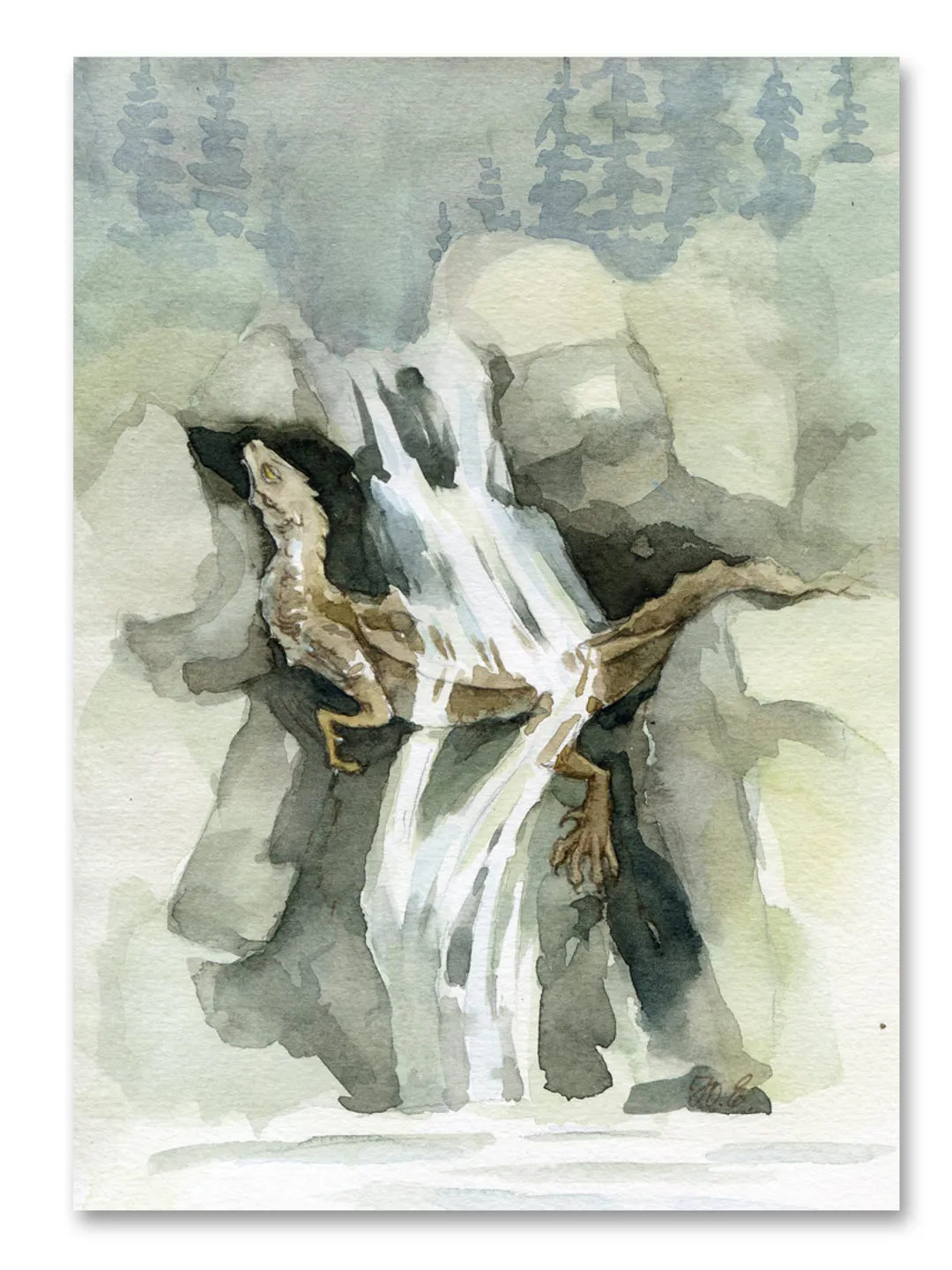 Firebird painting Original fantasy art Watercolor by Yulia Evsyukova