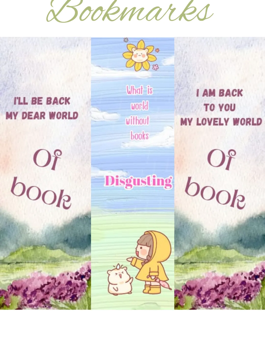 aesthetic bookmarks printable, digital aesthetic bookmark, printable ...
