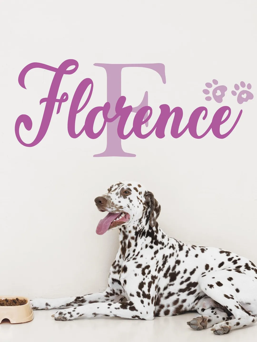 Dog Name Sticker Design Personalized Dog Wall Decal Name Sticker Name Sign Custom Pawprint Bone