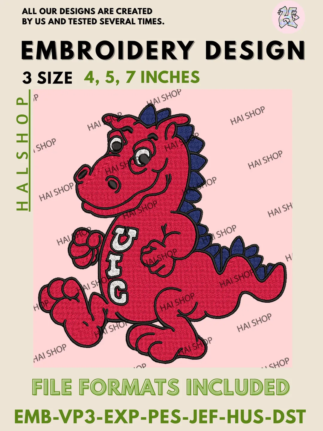 NCAA UIC Flames Team Mascot Logo Machine Embroidery Design Files, UIC Flames College Team Logo Embroidery, NCAA Machine Embroidery Designs, Digital Download
