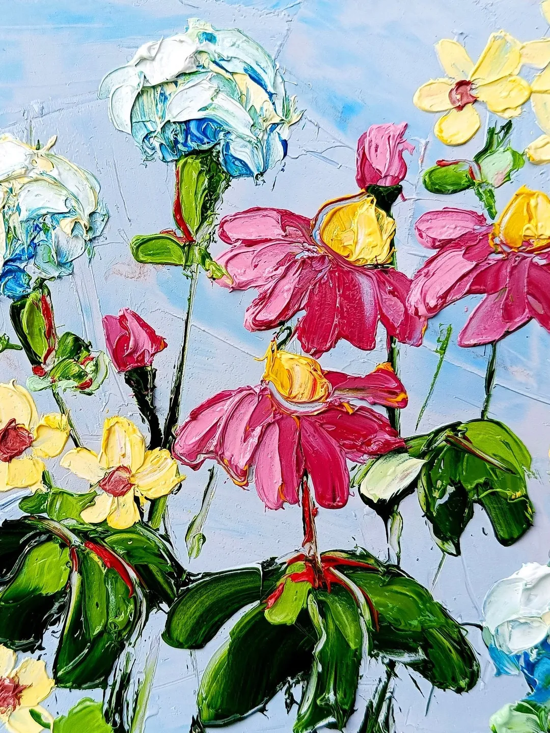 Mini painting, Daisies paintings, Wildflowers acrylic painting