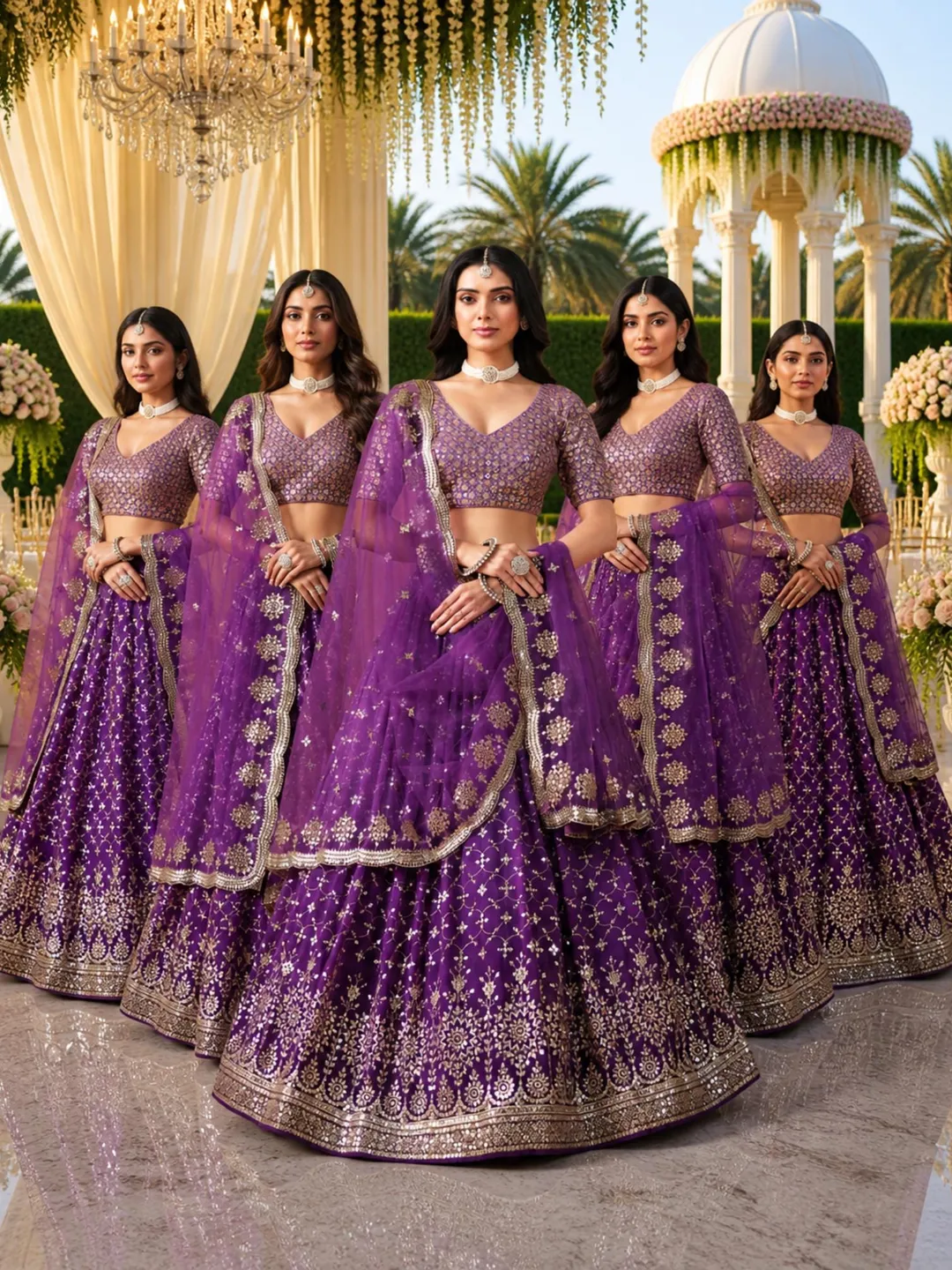 Purple Ready To Wear Lehenga Choli For Women: Sequins Embroidery Indian Wedding Outfit