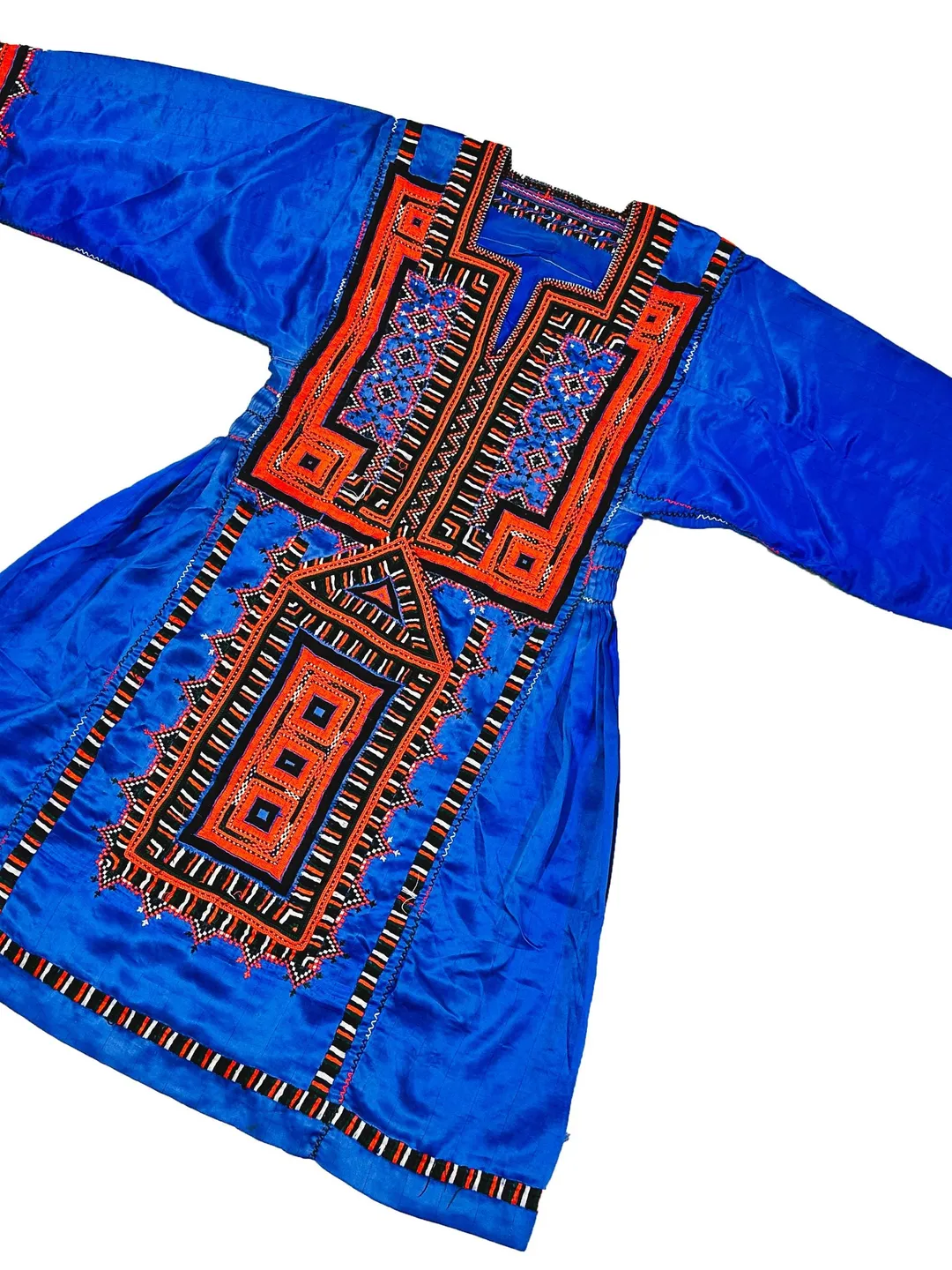blue afghani dress Embroidered Afghan Dress: Royal Blue Chamra, Custom Boho Outfit