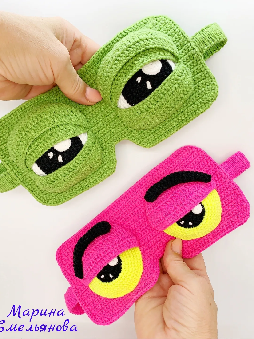 Digital Download - PDF. 2 Crochet patterns Sleep masks. DIY amigurumi toy tutorial.