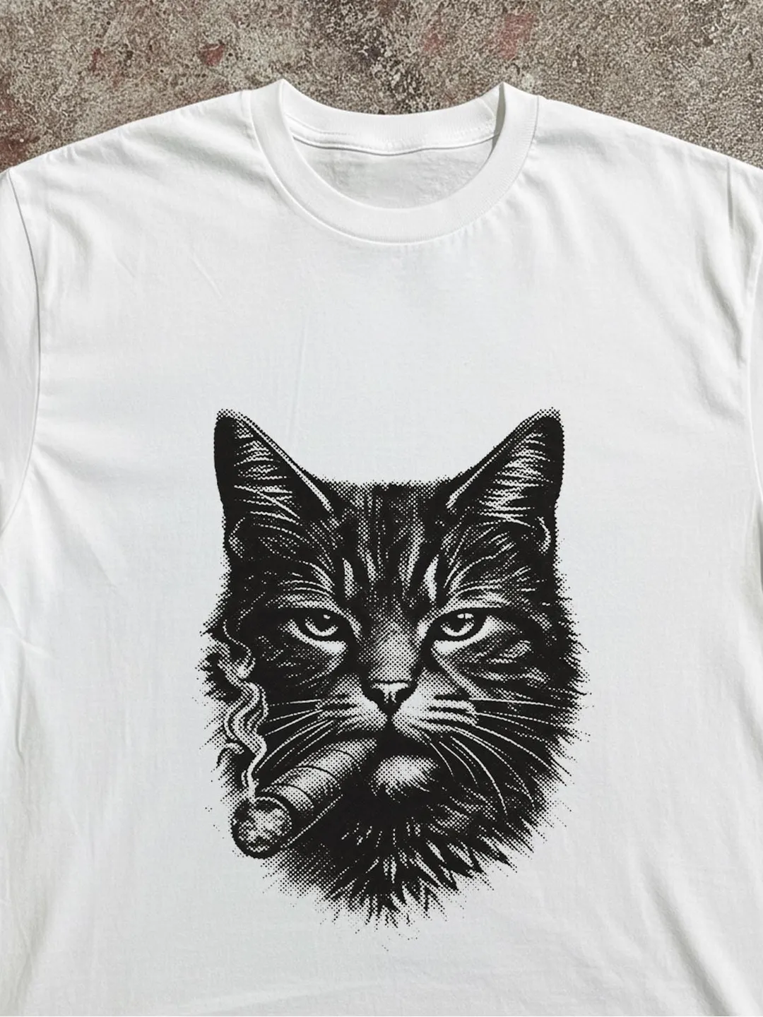 Smoking Cat T-shirt: Retro 90s Grunge Style (Comfort Colors)