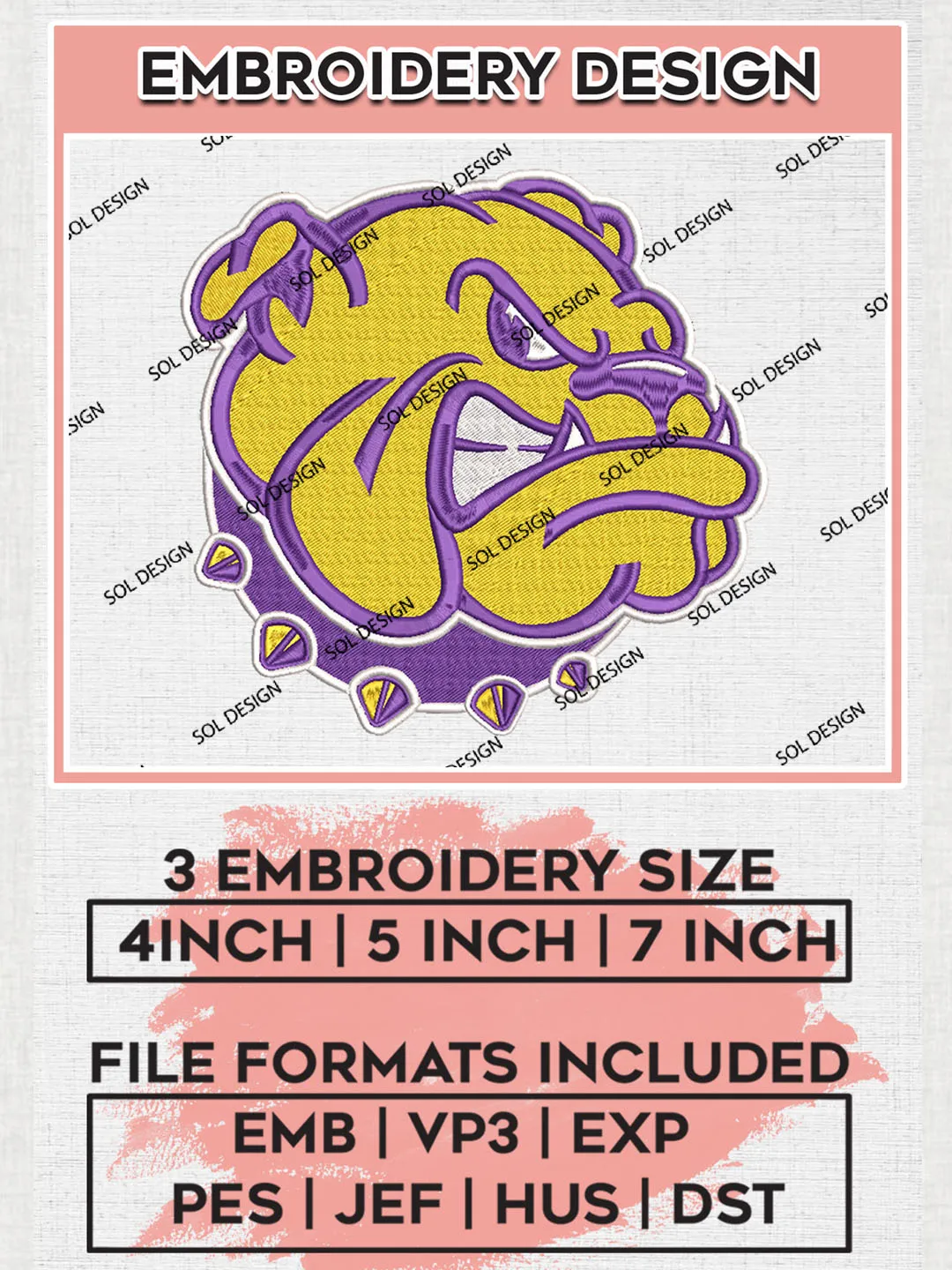 Western Illinois Leathernecks Mascot Embroidery Designs, NCAA Logo Embroidery Files, NCAA Western Illinois Logo, NCAA Embroidery Designs, Machine Embroidery Designs, Digital Download