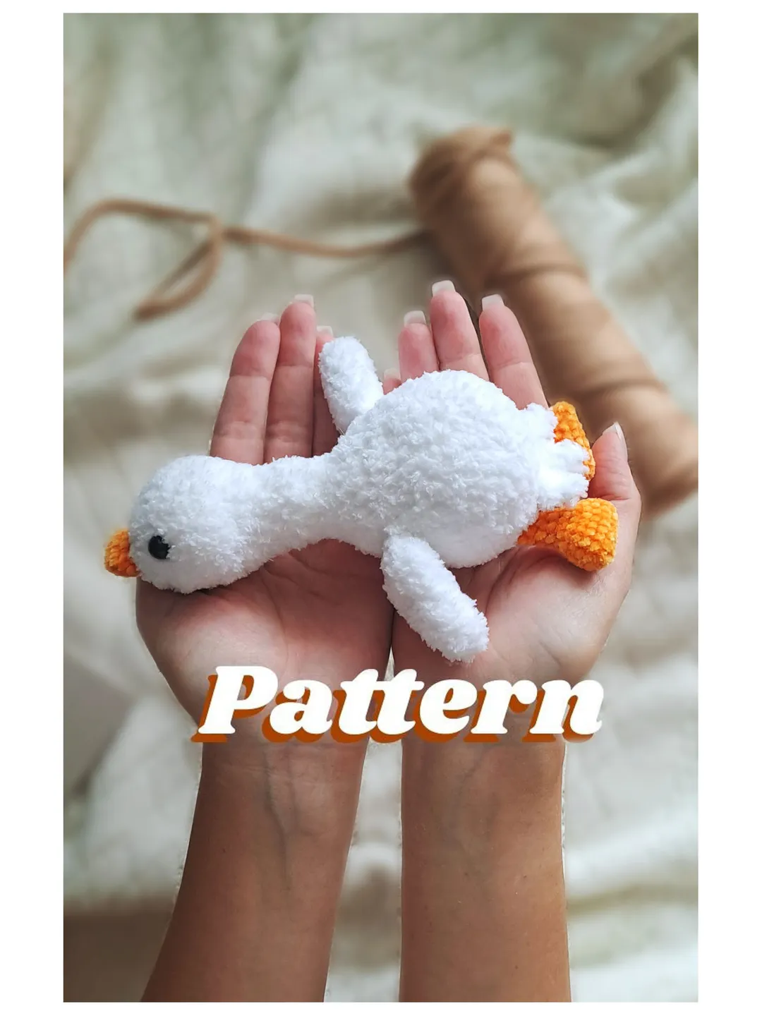 Pattern crochet Little plush goose, Tutorial baby goose, cute plush toy