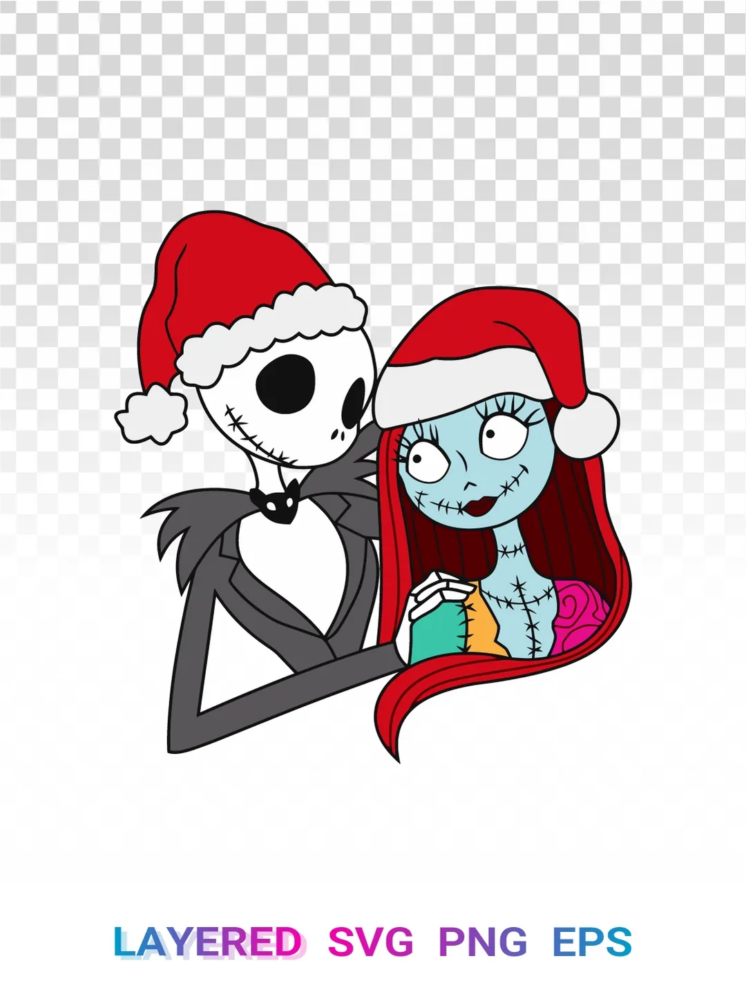 💕 Jack Sally Christmas SVG, Nightmare Before Christmas PNG