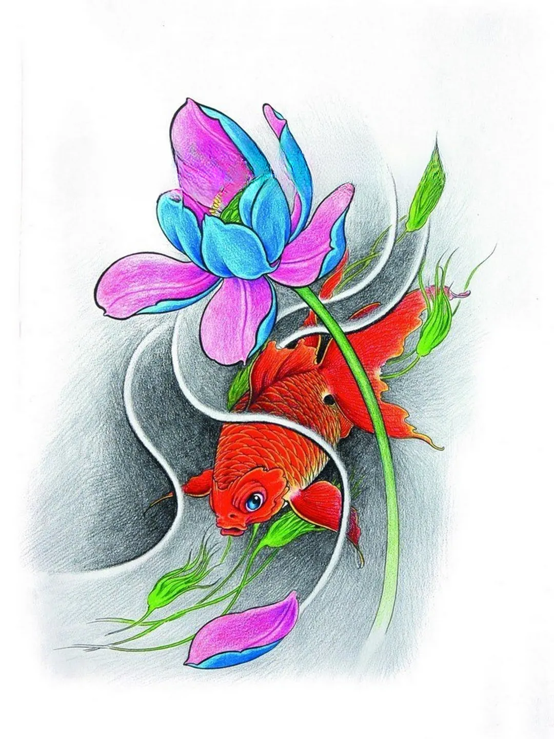 Koi Tattoo flash book, image size:1080x1440