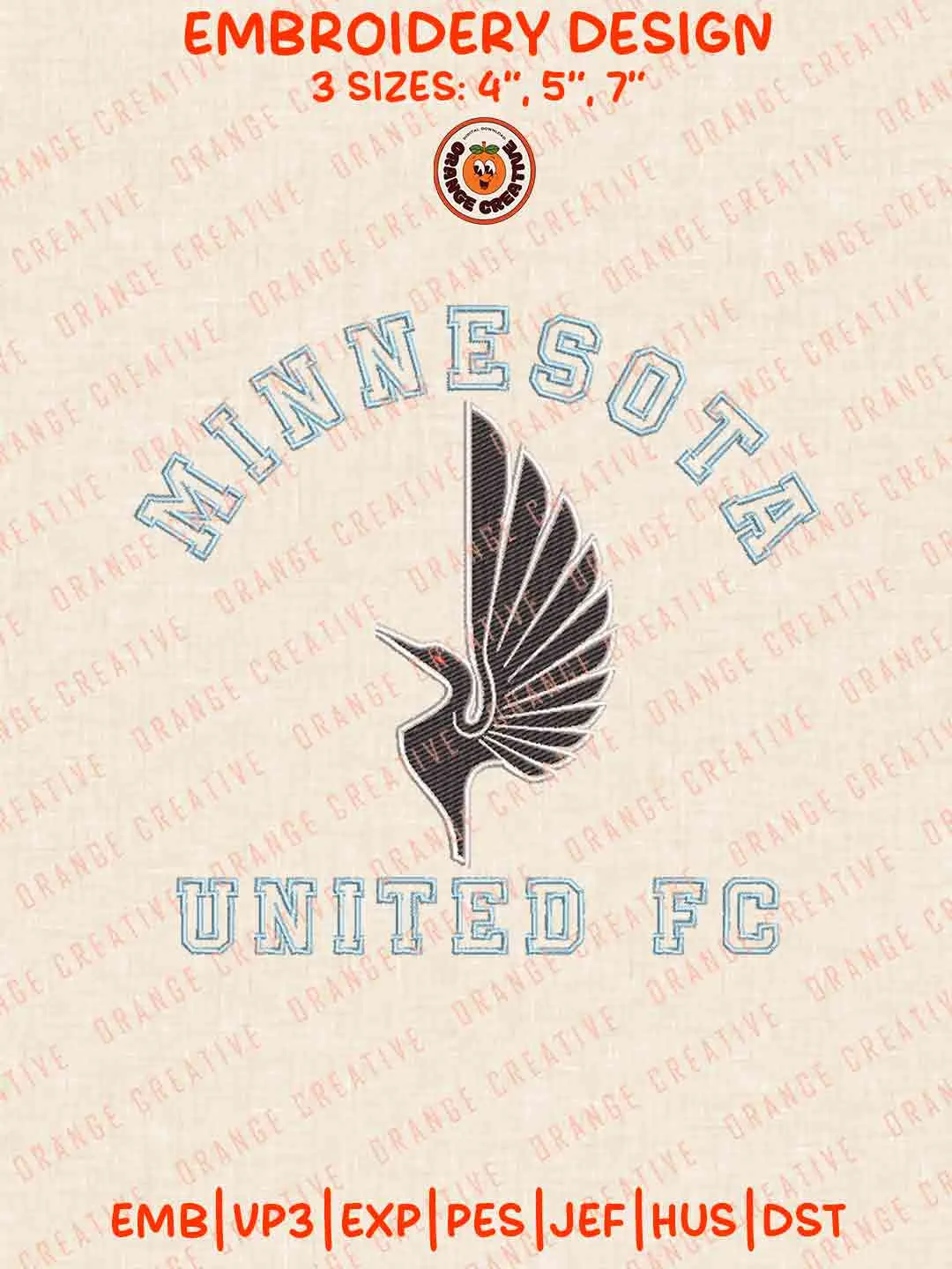 Minnesota United FC Wordmark Logo Embroidery Files, Minnesota United FC Embroidery Designs, League Soccer Machine Embroidery Files, MLS Minnesota United FC Logo Machine Embroidery, 3 sizes, Digital Download