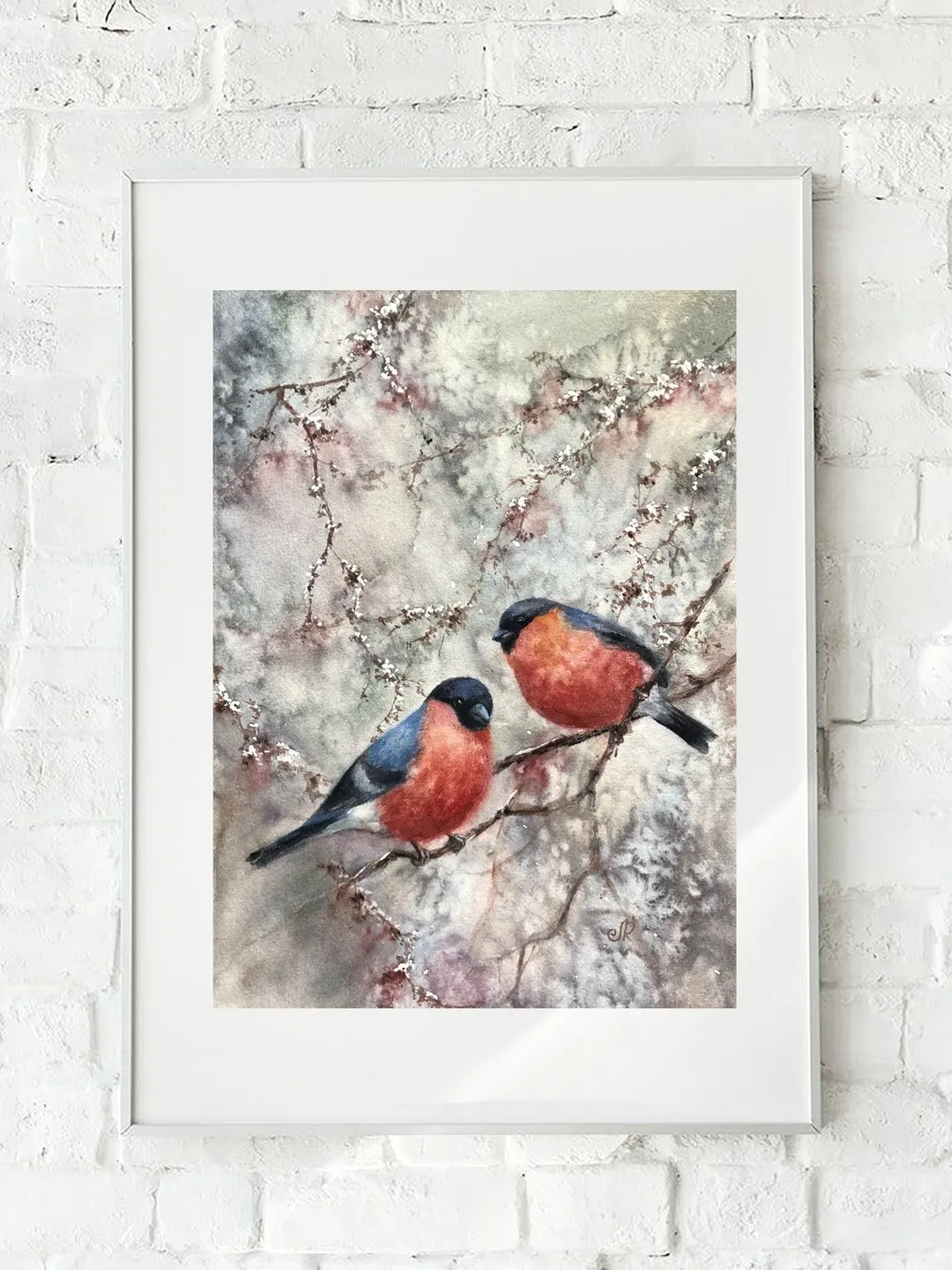 Birds Painting Original Watercolor Painting Animal Wall art Birds Artwork