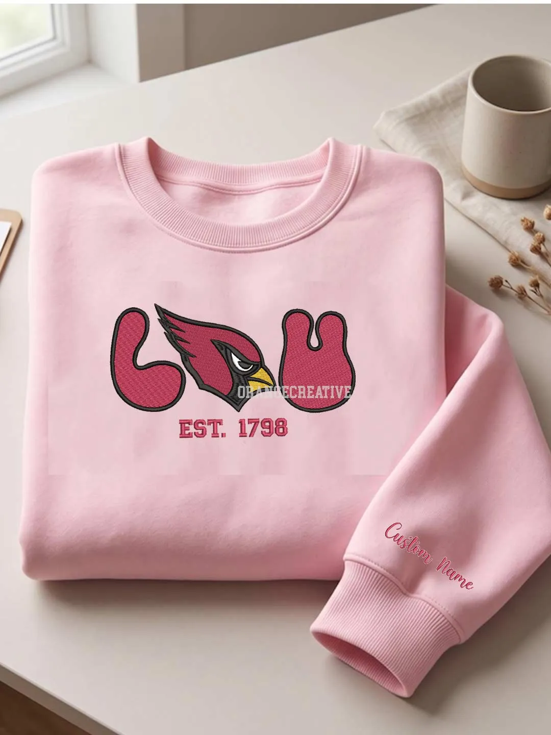 Louisville Cardinal Est Embroidered Sweatshirt, Sport Embroidered Crewneck, Football Embroidered Shirt, College Sweatshirt, Crewneck Gift