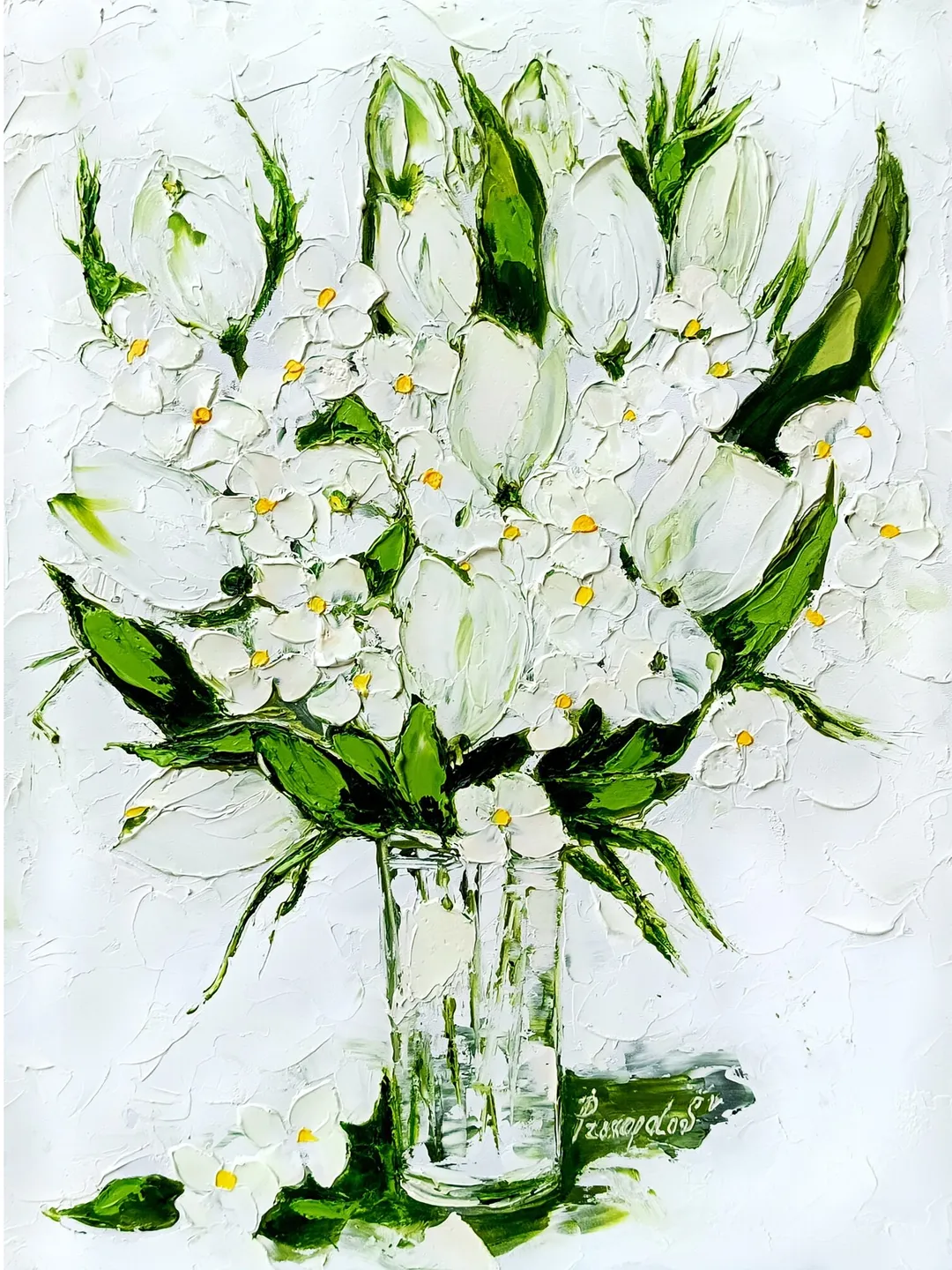 Tulip Painting Floral Original Art Flower Hydrangea oil painting ...