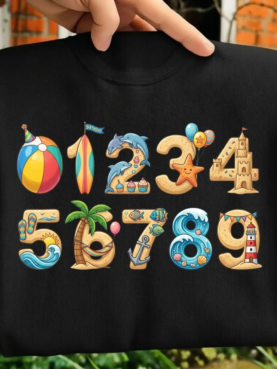 Beach Birthday Numbers 0-9 PNG Set, Nautical Birthday Alphabet, Summer ...