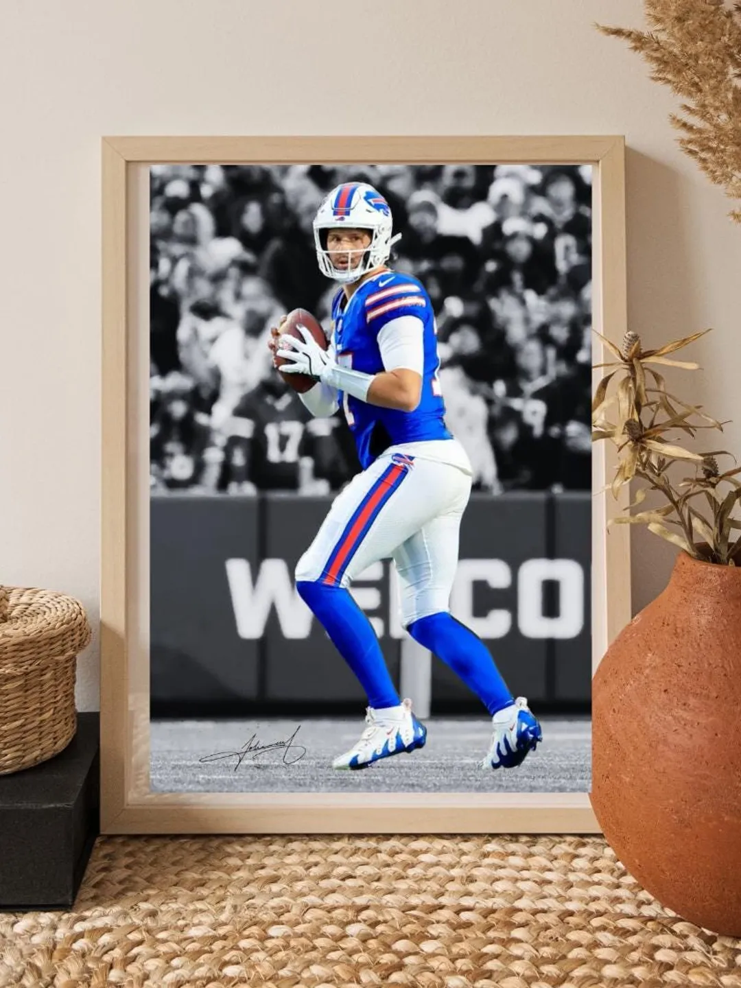 Josh Allen Wall Art | NFL Football Poster | Sports Wall Decor