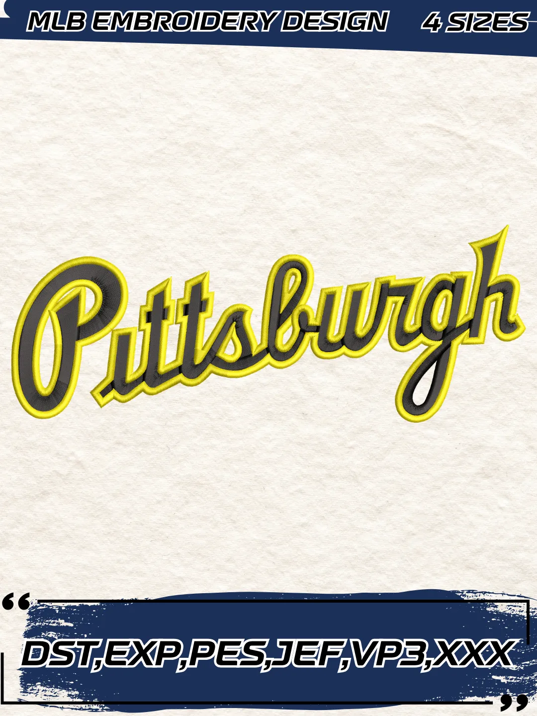 Pirates Baseball Embroidery Design - Jersey Logo - Machine Embroidery File