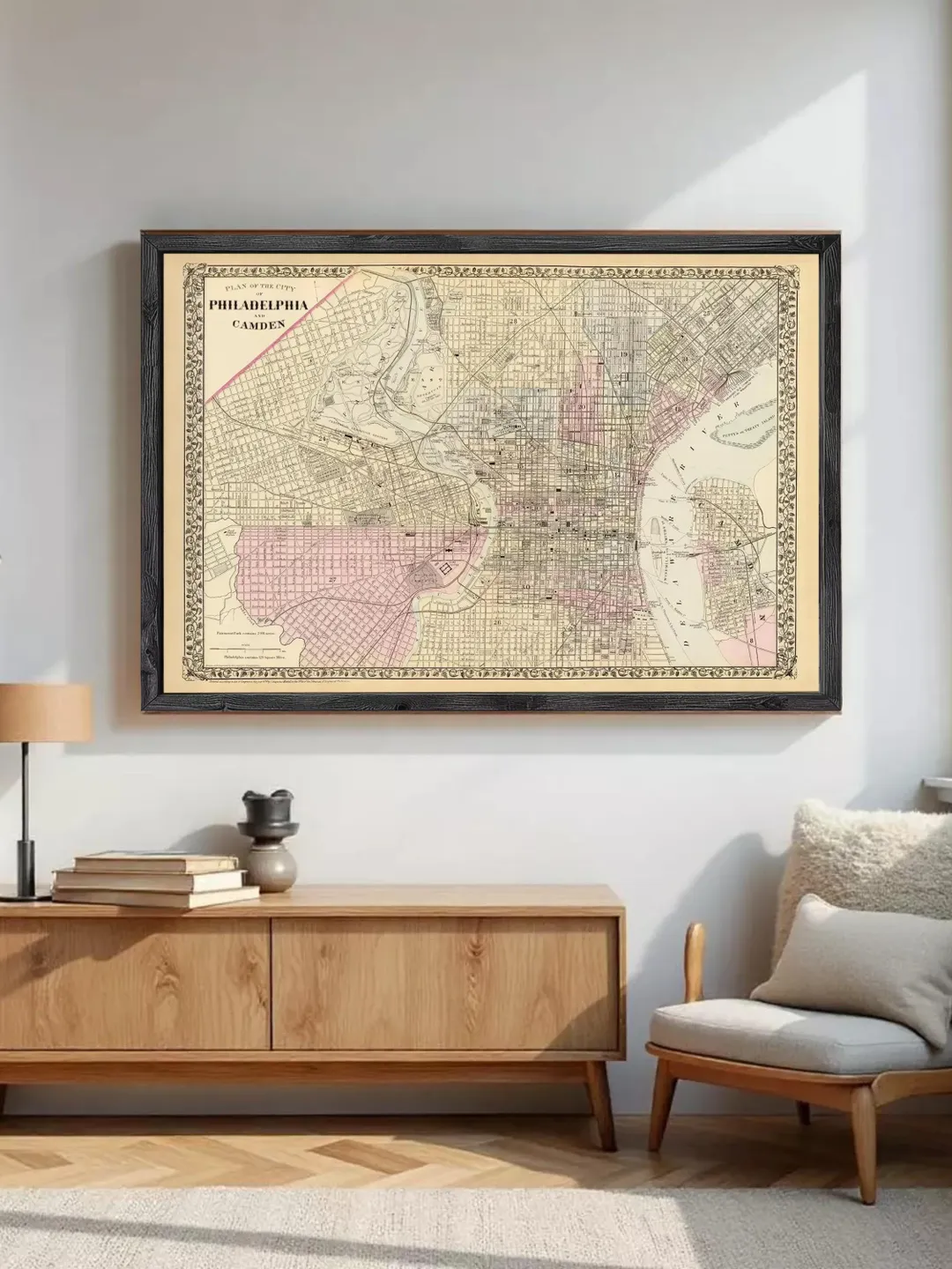 Vintage Philadelphia Map Print | 1880s City Plan