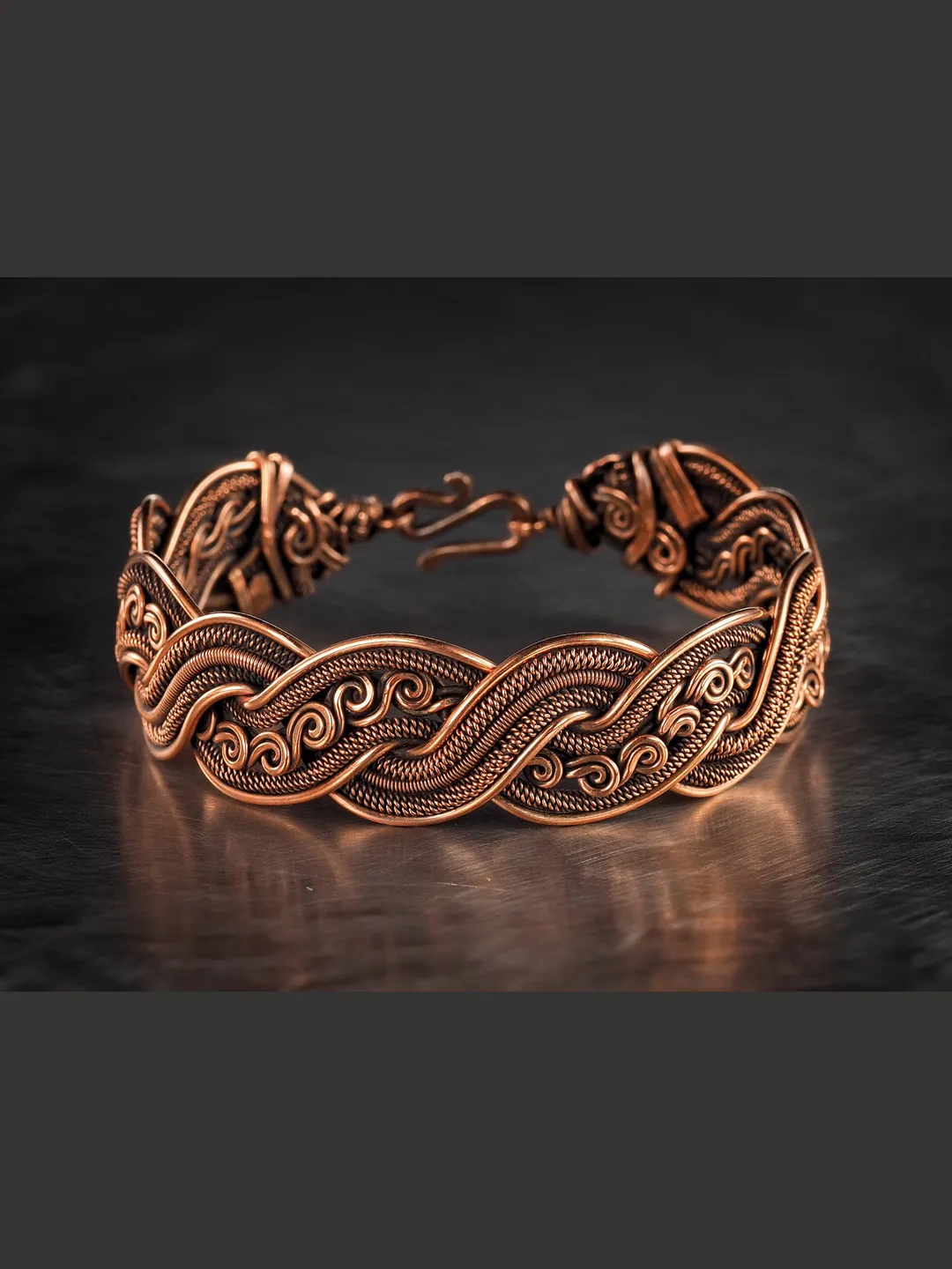 Wire wrapped copper bracelet for woman Antique style copper jewelry WireWrapArt