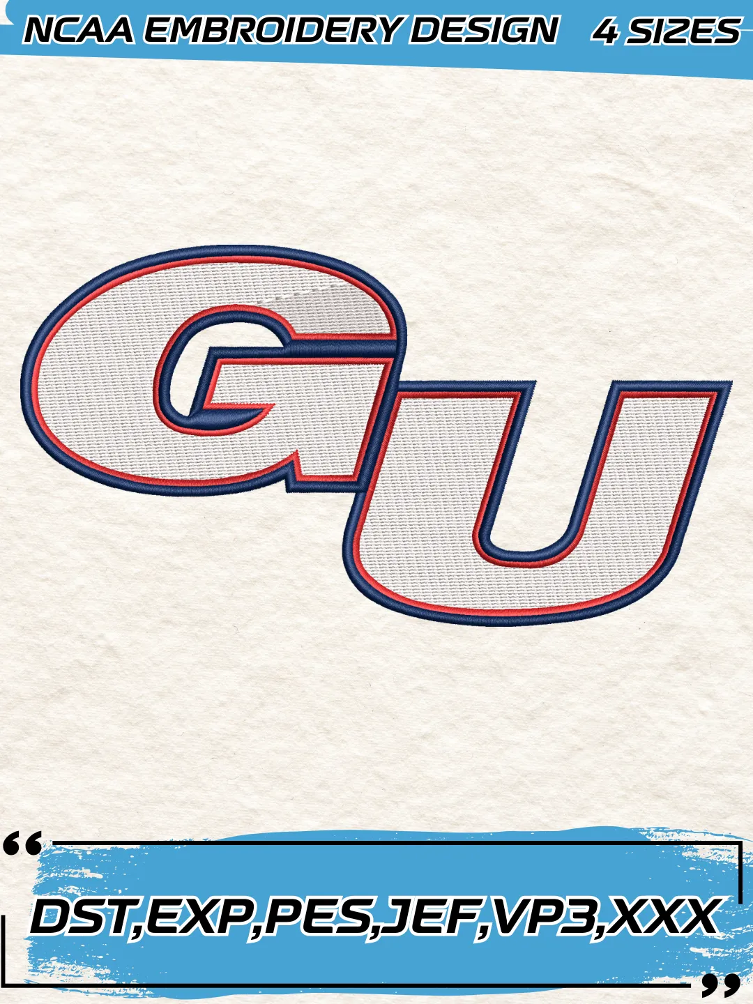 Gonzaga Bulldogs Secondary Logos Embroidery Design,NCAA Logo Embroidery Design,Machine Embroidery Design File,4 Sizes, Digital Download