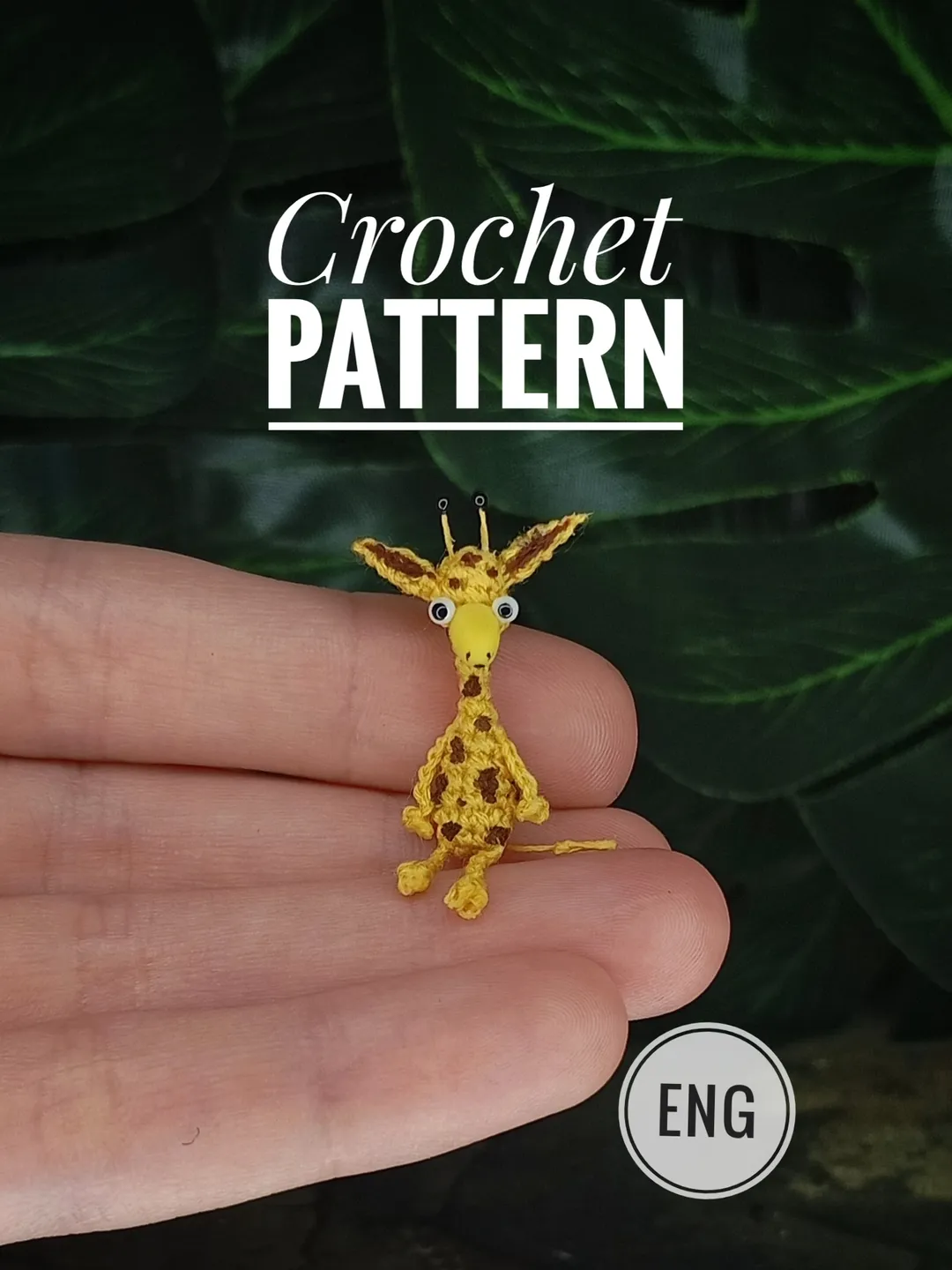 English PDF crochet pattern giraffe. Crochet miniature pattern. Little giraffe toy pattern. DIY cute toy. Pattern amigurumi