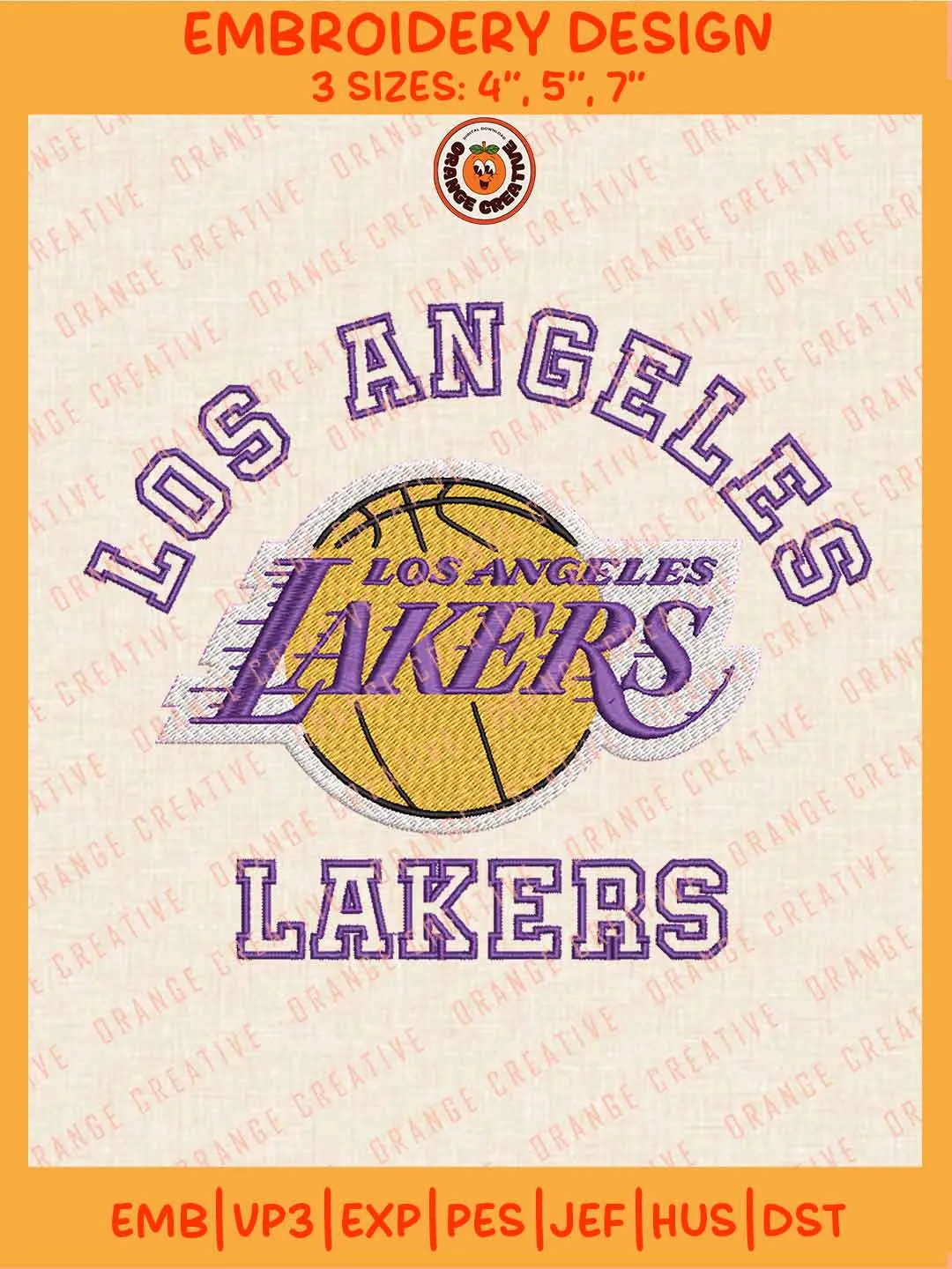 NBA Los Angeles Lakers Team Logo Embroidery Files, Los Angeles Lakers Basketball Team Embroidery Designs, NBA Lakers Machine Embroidery Files, NBA Basketball Team Machine Embroidery, Digital Download