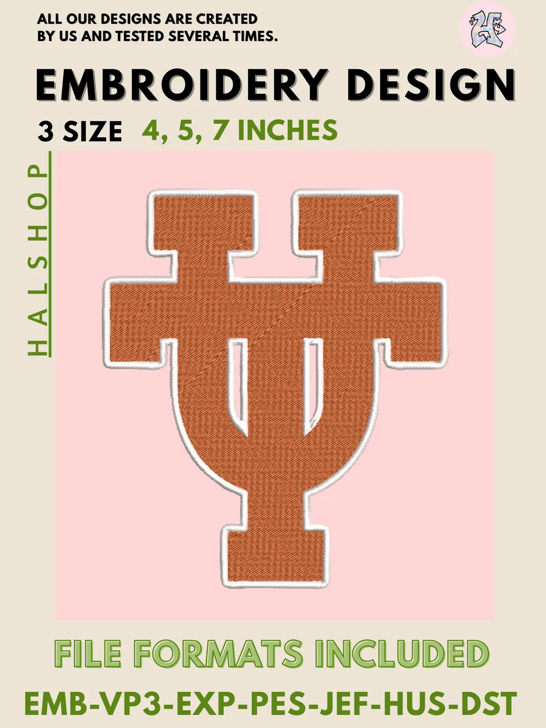 Texas Longhorns Embroidery Design | NCAA College Logo | Machine Embroidery Digital File for DIY Projects