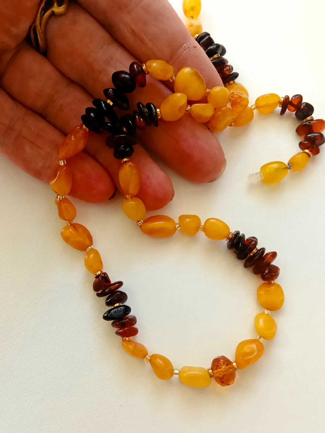 Amber Choker Necklace Jewelry Gift For Women Girl Genuine Amber Gemstone Jewelry Handmade multicolor yellow cognac gold