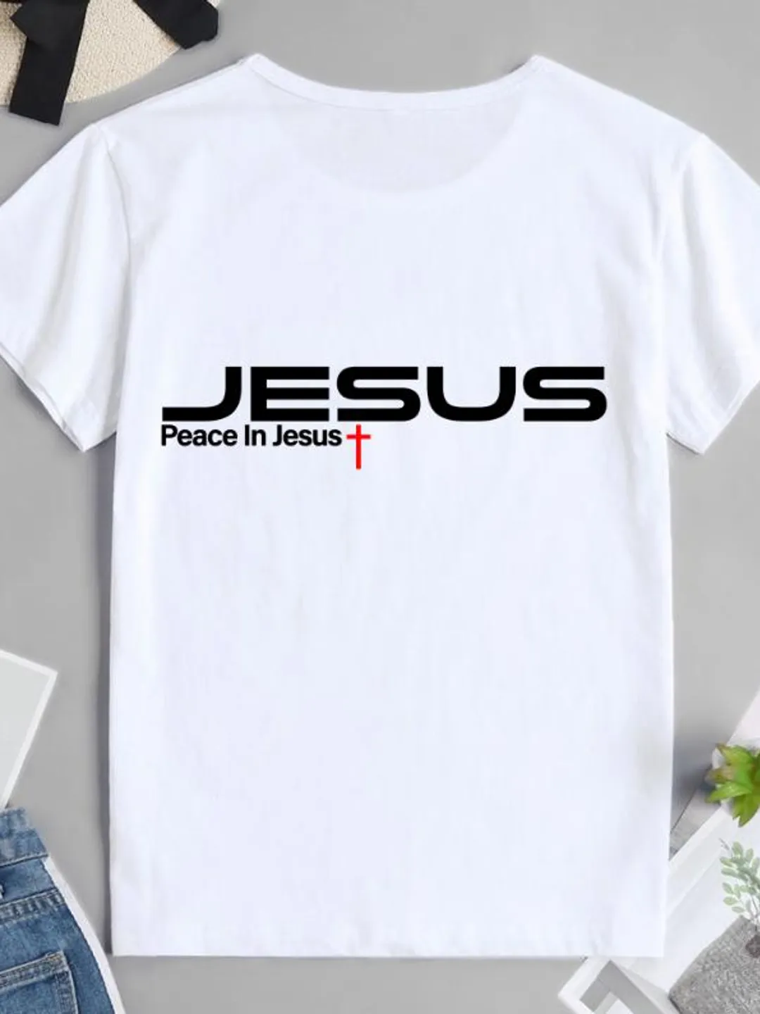 Peace In Jesus Christian T-Shirt Design, Faith Graphic (Digital Download)