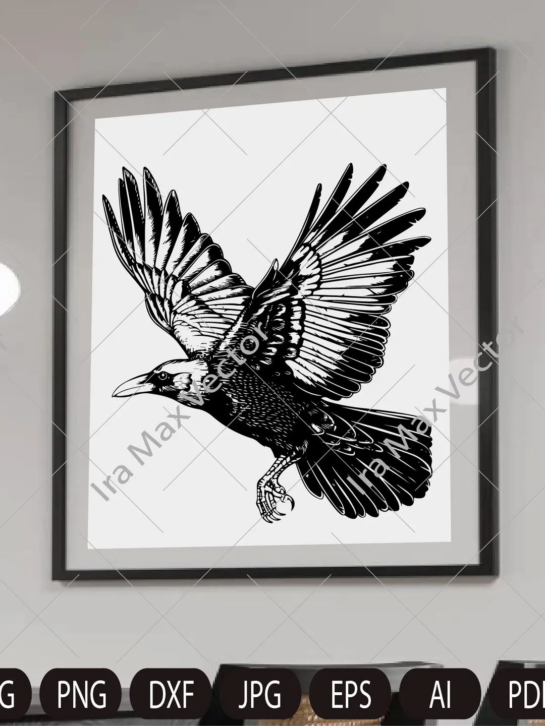 Raven svg, Raven Silhouette dxf, Raven clipart, Crow svg, bird svg, Crow flying svg, raven flying,crow attacking