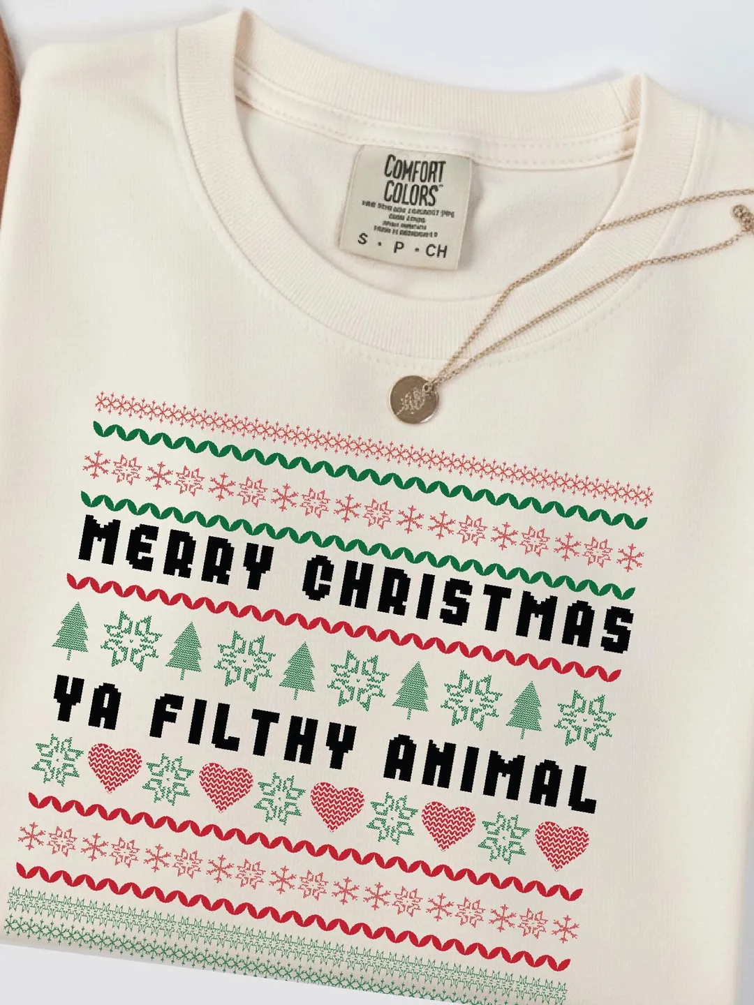 Merry Christmas Ya Filthy Animal Tee, Holiday Graphic, Comfort Colors