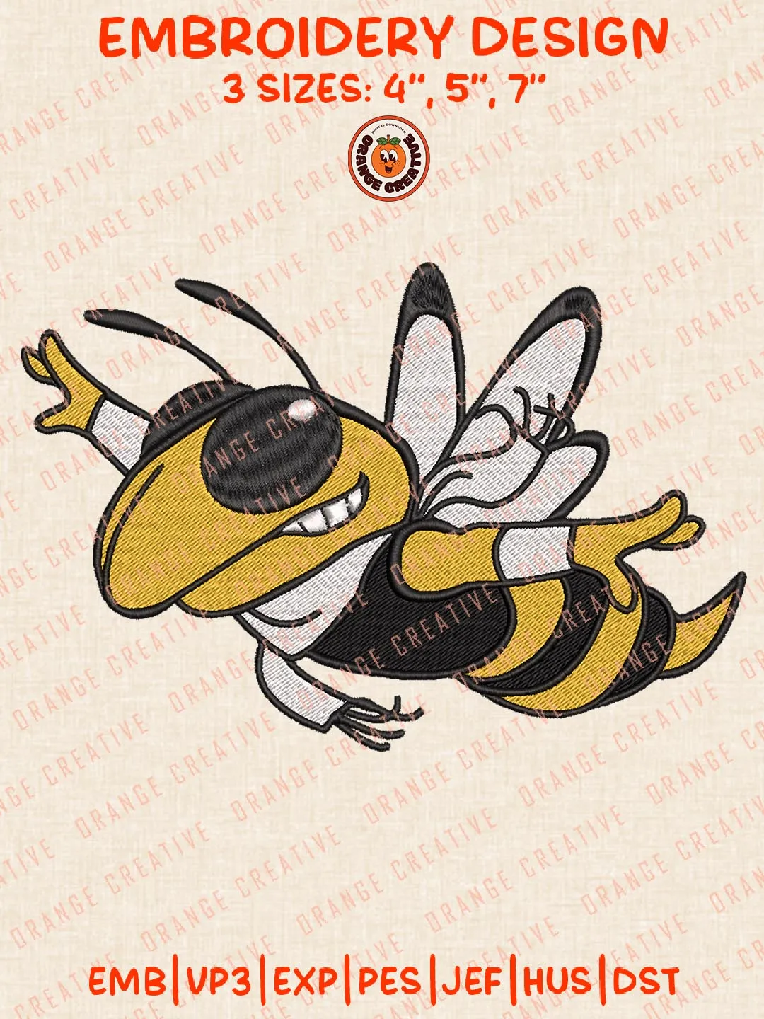 Ncaa Georgia Tech Yellow Jackets Embroidery Design Files, NCAA Logos Embroidery Designs, NCAA Yellow Jackets Machine Embroidery Files, 3 Sizes, Custom Sizes, Instant Download