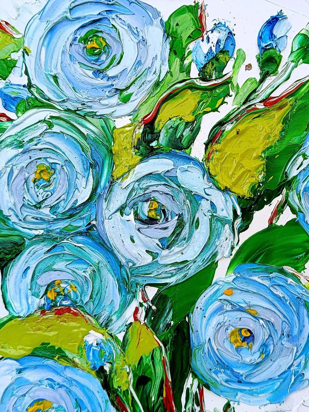 Roses painting Flower Original Art Impasto Oil Painting Small Wall Art ...