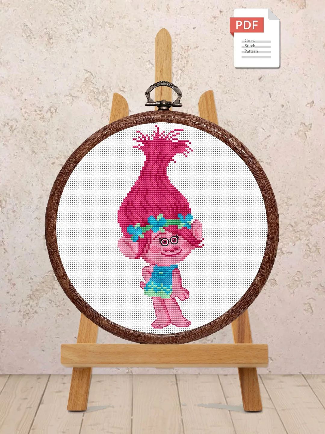 Troll Poppy Cross Stitch Pattern, Movies Cross Stitch, Movie Pattern, Troll Cross Stitch Pattern, Baby Cross Stitch Patterns #bab001