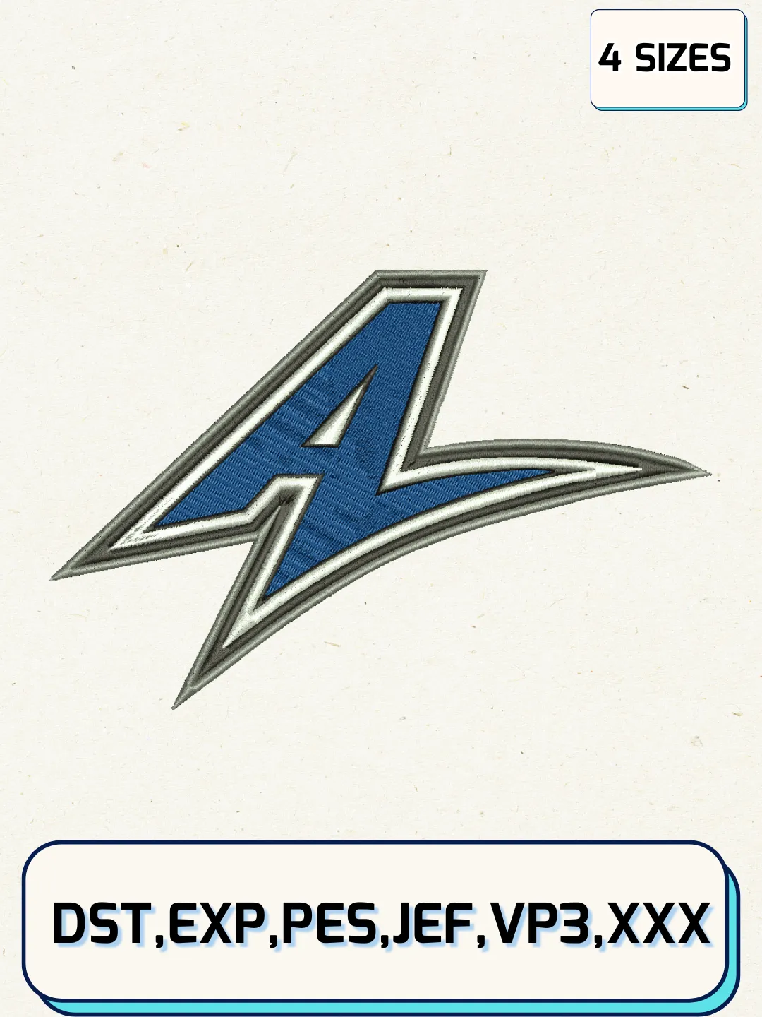 North Carolina/Asheville Bulldogs Logos Embroidery Design Files, NCAA Logos Embroidery Designs, Machine Embroidery Files, 4 Sizes