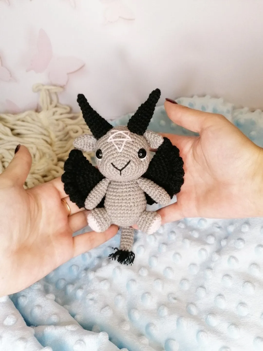 PDF CROCHET PATTERN Baphomet, occult toy, cute little goat, baby ...