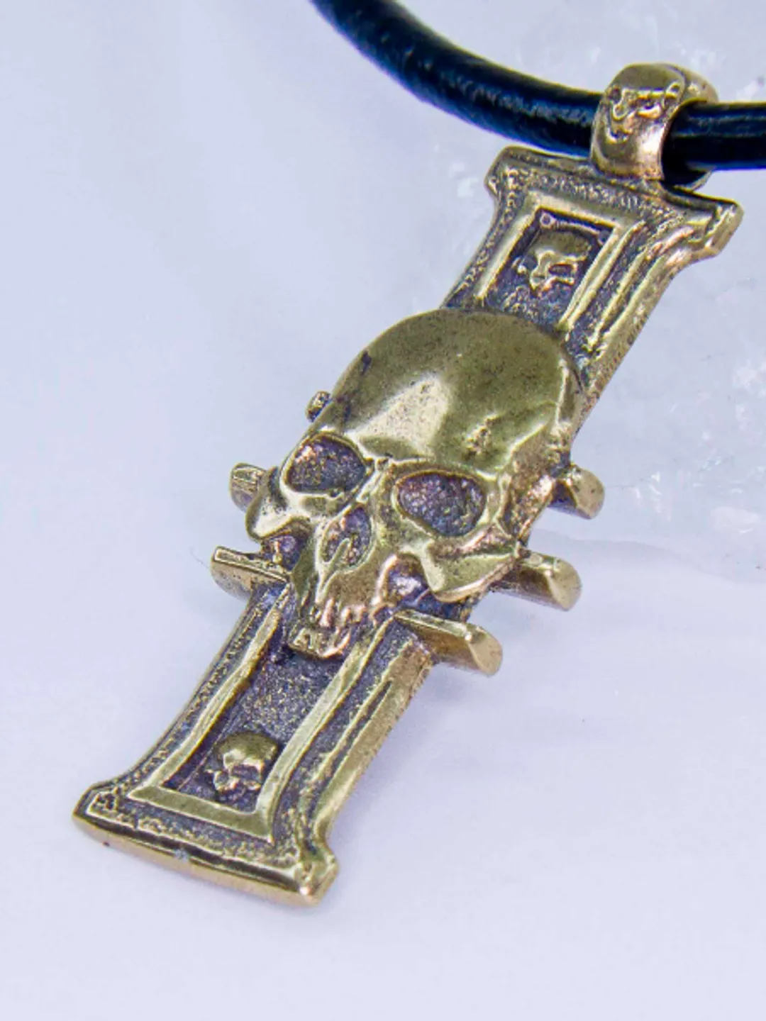 Solid Brass Inquisition Insignia Pendant with Skull