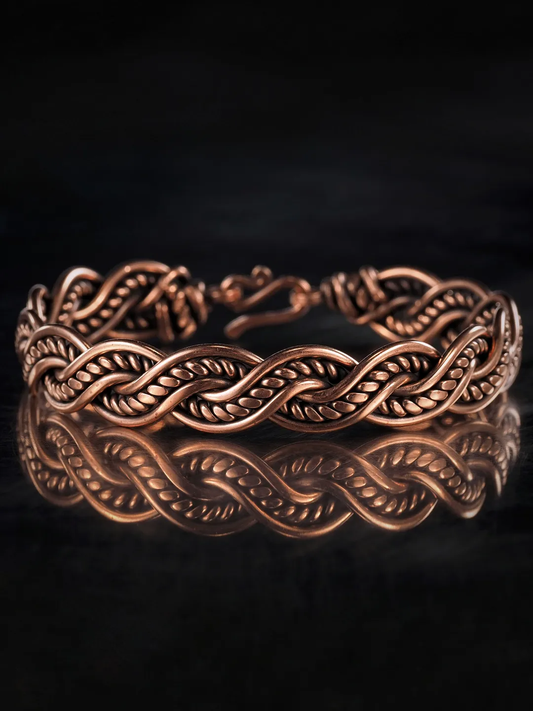 Woven copper wire bracelet Antique style handcrafted copper jewelry Unique gift