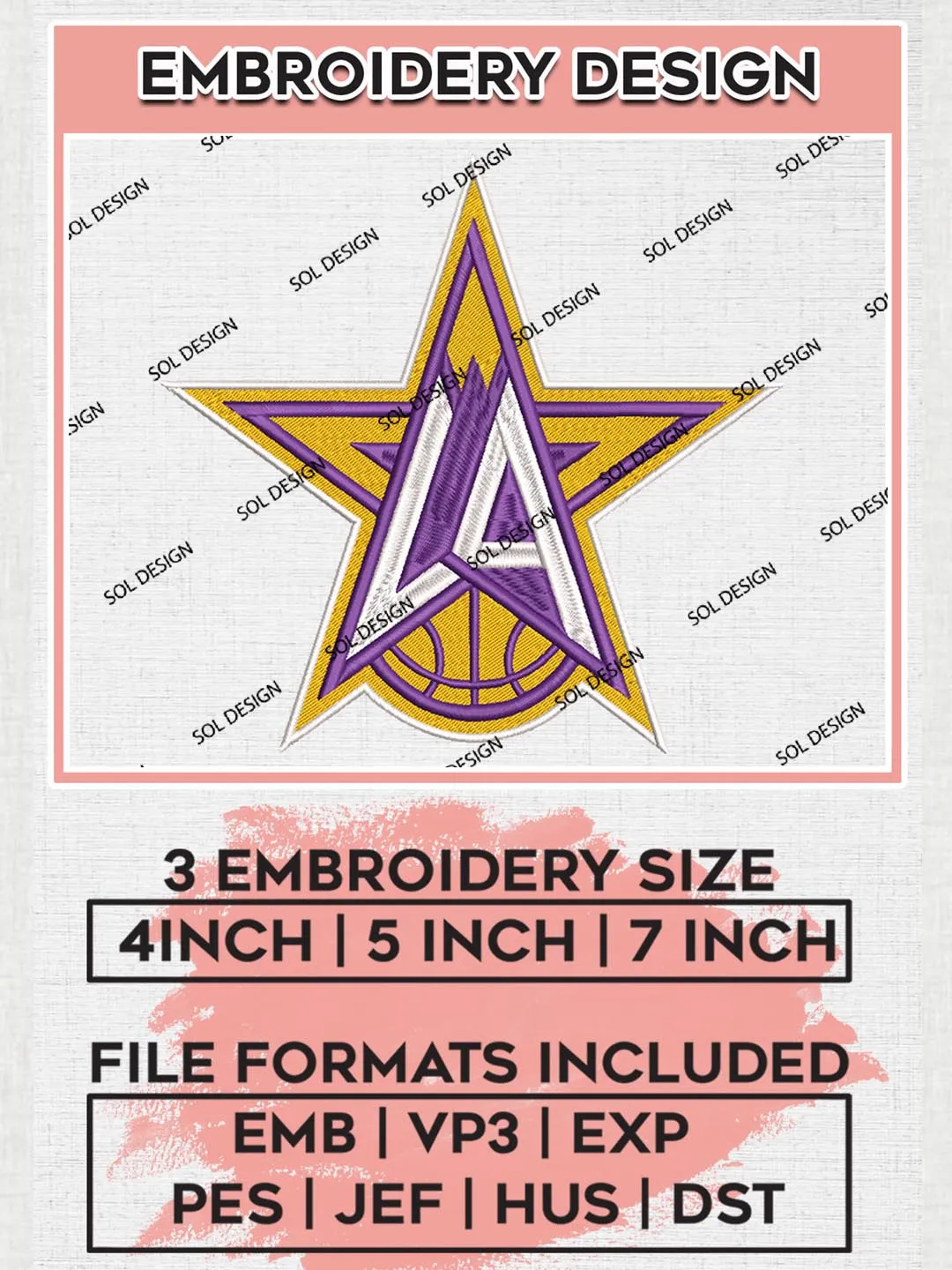 Los Angeles Lakers Embroidery Designs, NBA Lakers Embroidery Files, NBA Machine Embroidery Designs, NBA Embroidery Designs, Machine Embroidery Design File,Instant Download, Digital Download