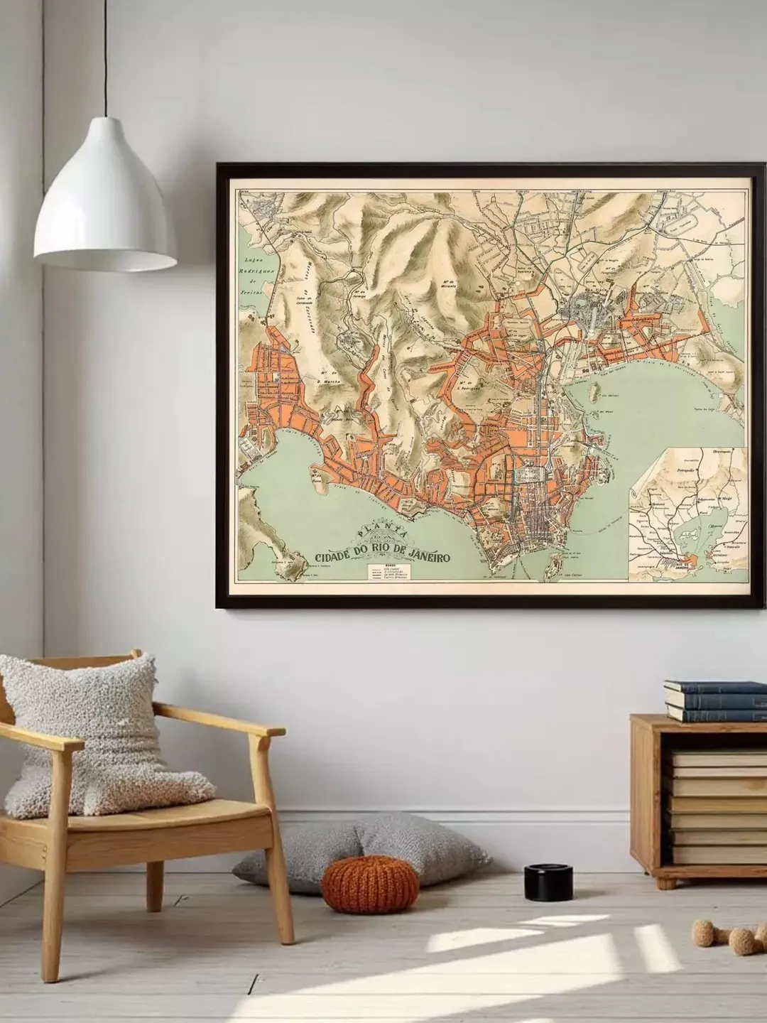 Vintage 1904 Rio de Janeiro Map Print | Brazil Wall Art